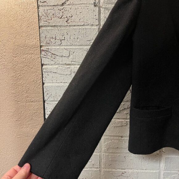 Vintage E.H. Woods Vintage Size 14 Black Wool Blend Blazer Jacket Plus Size - Picture 5 of 10